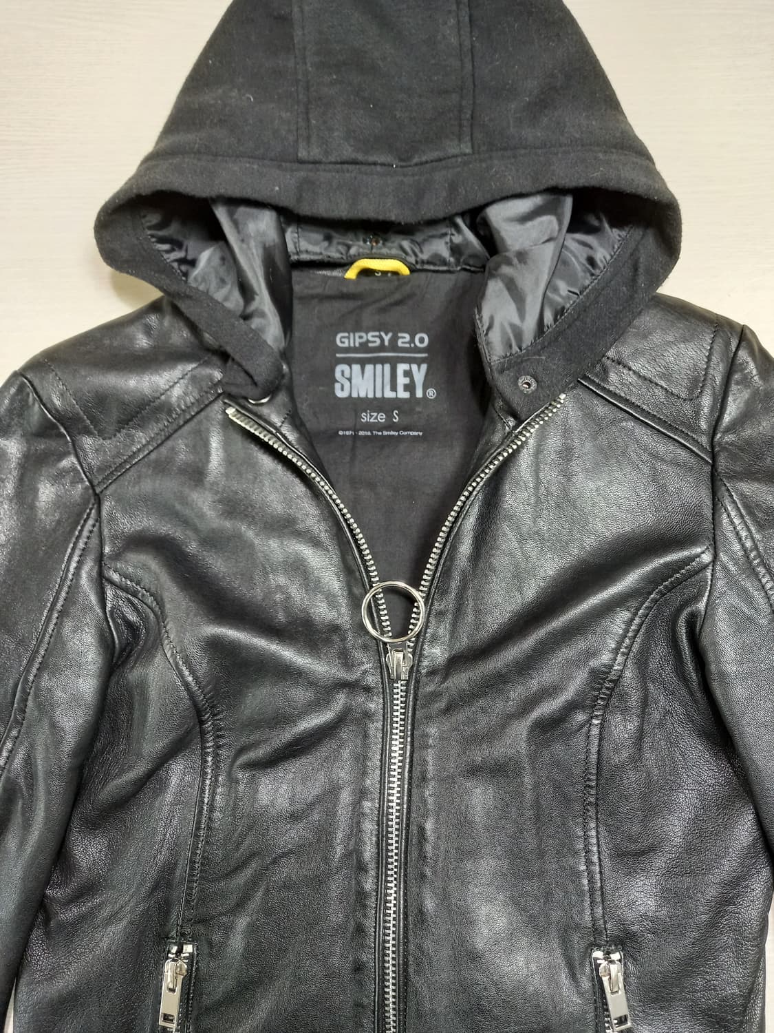 85-90 GIPSY+SMILEY 양가죽 라이더 자켓 블랙 M-09 상품이미지4