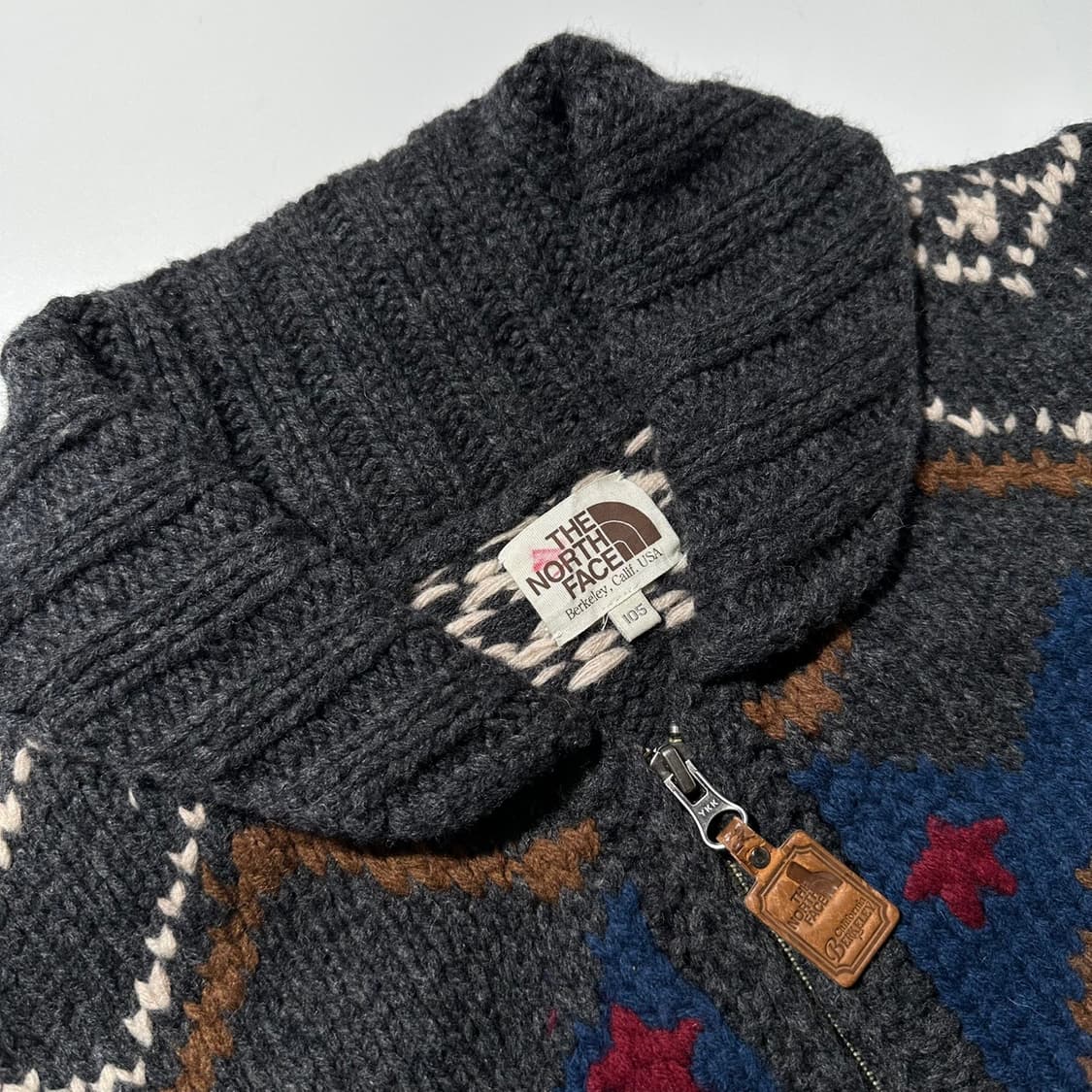 노스페이스 화이트라벨 코위찬 숄카라 패턴 핸드 니트 집업 가디건 베스트 상품이미지4