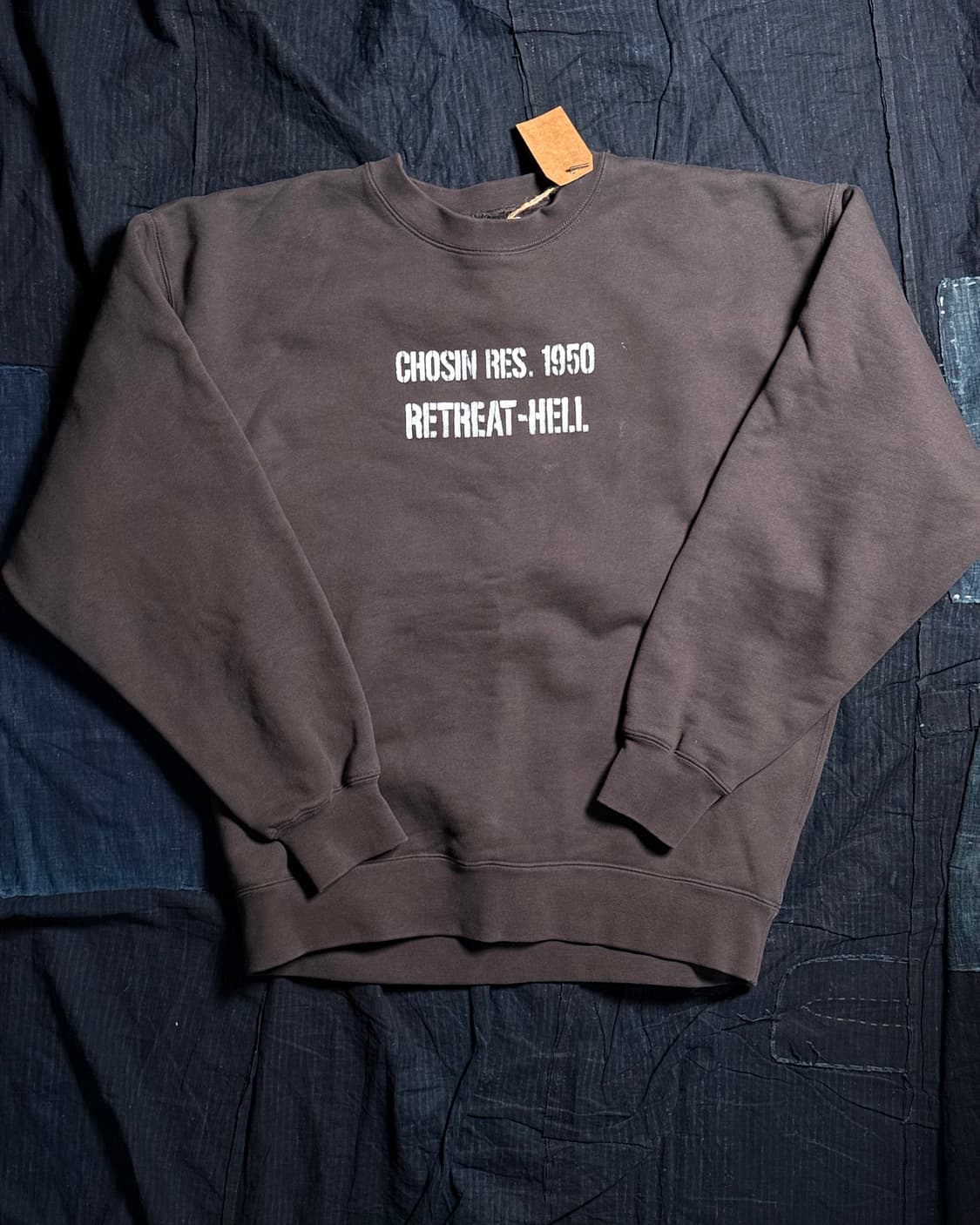 논스탁 리트리트 헬 스텐실 베이직 스웻셔츠 코리아 버전 빈티지 블랙 L 상품이미지1