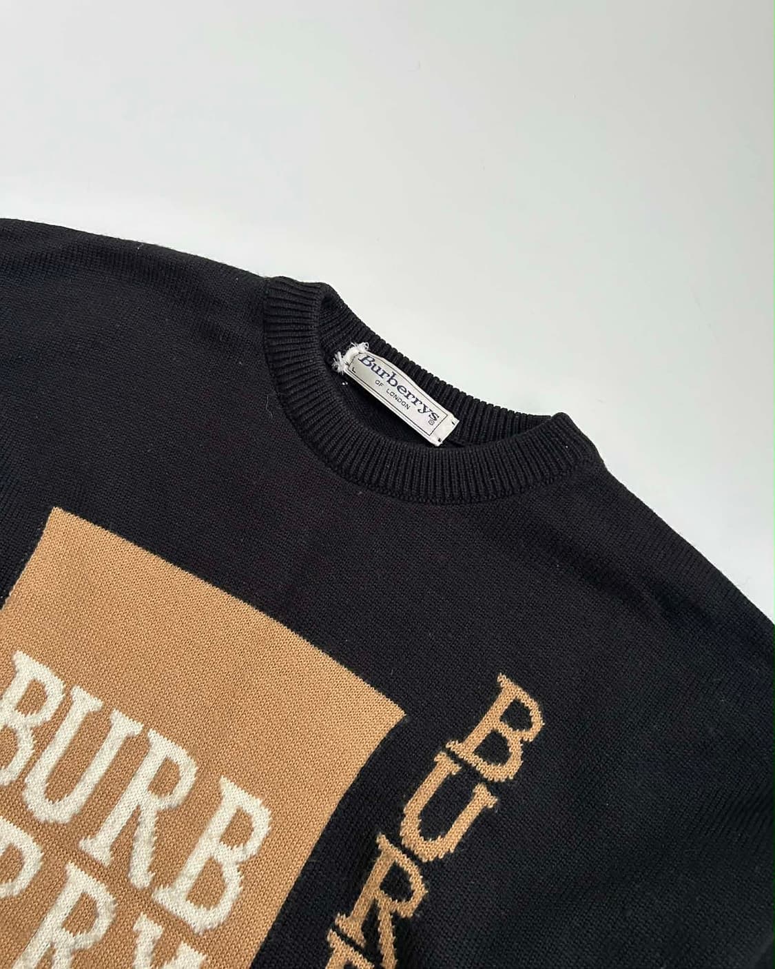 [L] 버버리 빈티지 1856 로고 니트 스웨터 Made in Engla 상품이미지2