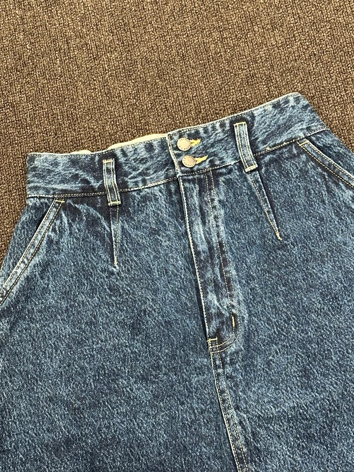 OS)Japanese vintage 밴딩 카고 데님 미디 스커트 상품이미지2