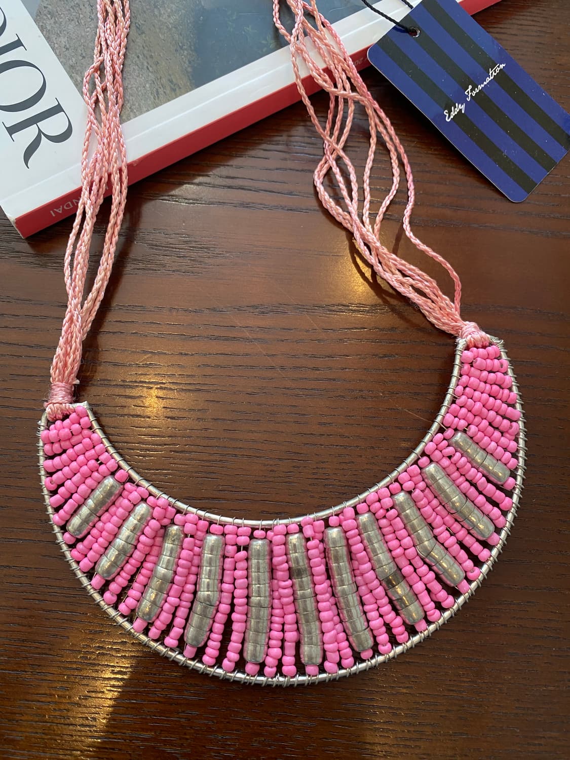 핑크 비즈 주얼리 목걸이 인도 빈티지 상품이미지6