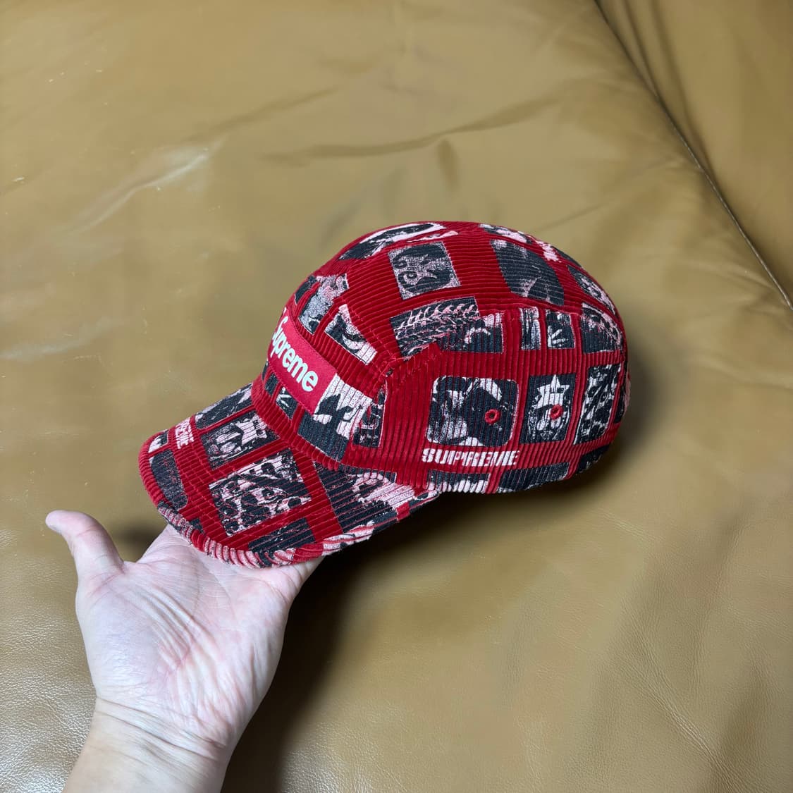 Supreme 슈프림 위어도 데이브 코듀로이 레드 캠프캡 모자 (Red) 상품이미지4
