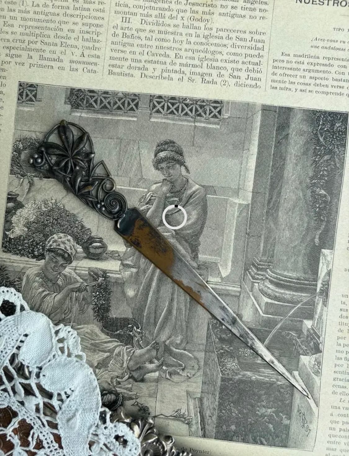 프랑스 앤틱 성물 실버플레이트 레터오프너 페이퍼 나이프 상품이미지3