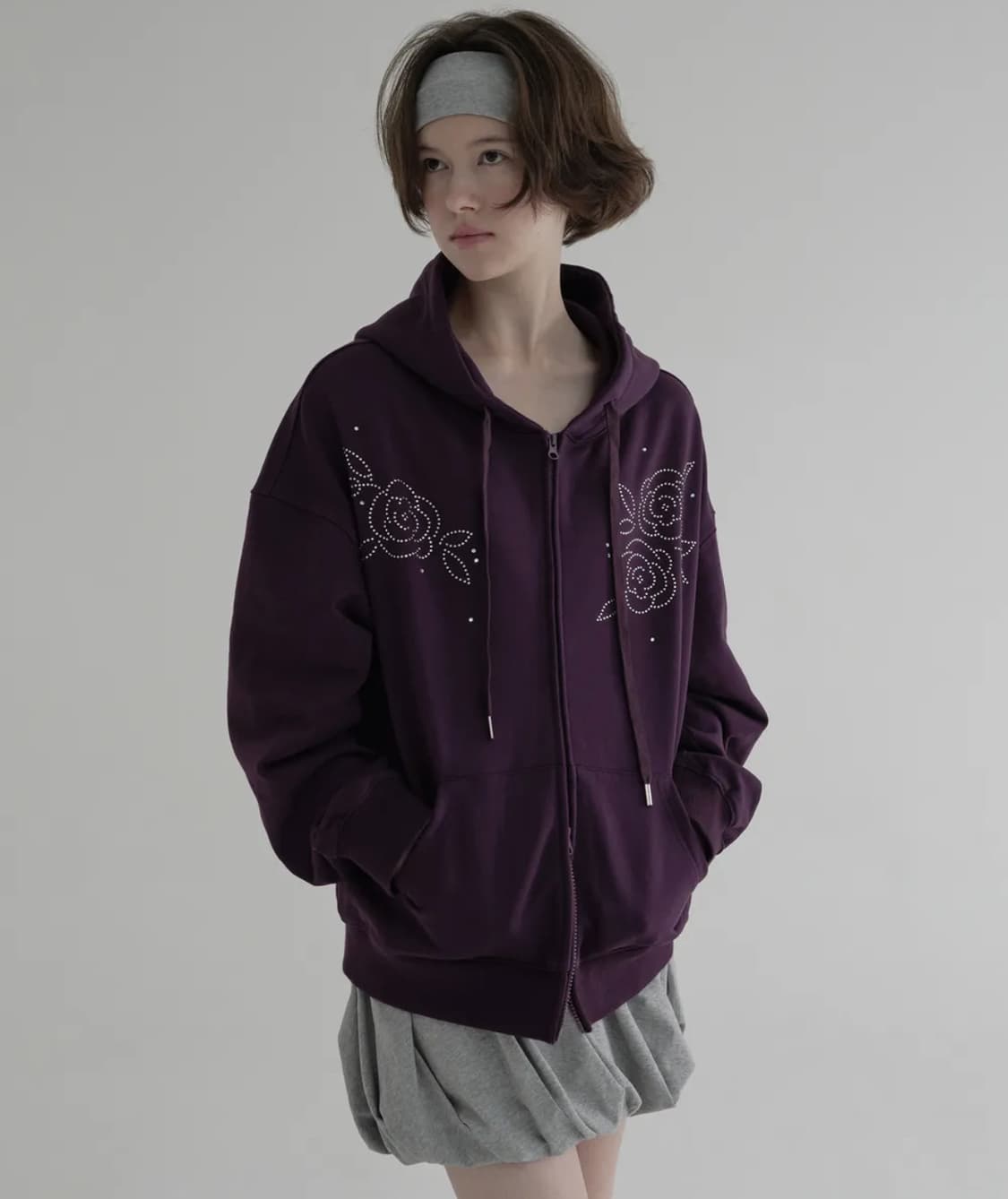 마가린핑거스 로즈 후드집업 퍼플 상품이미지1