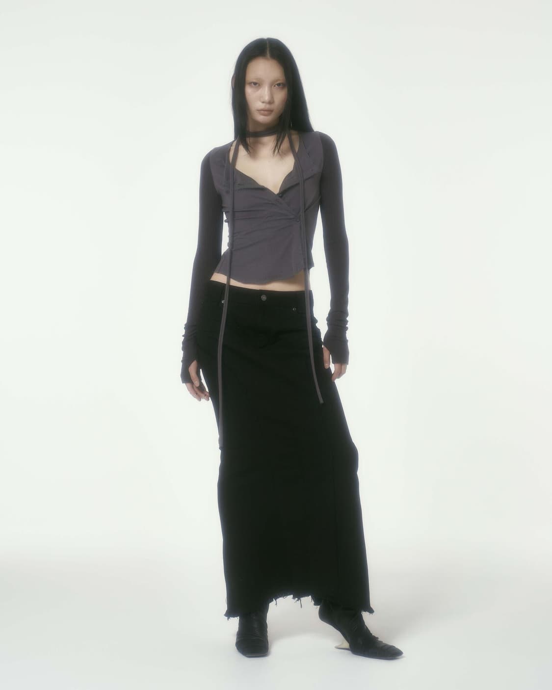 본네 워시드 데님 스커트 2 상품이미지2