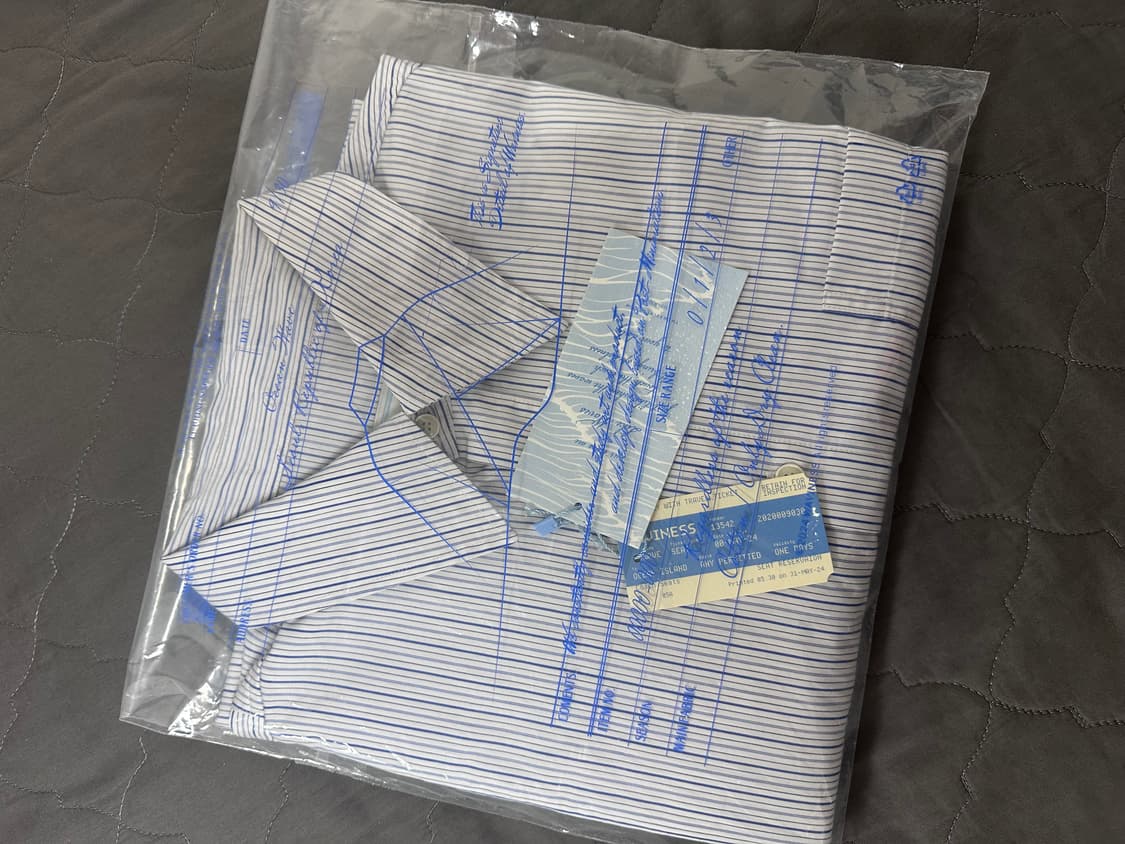 2 size)웨이비니스 오리가미 셔츠 오션블루 상품이미지1