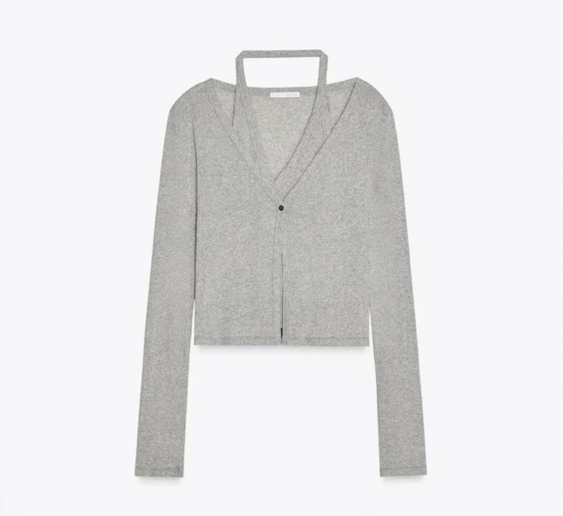 새상품 자라 홀터넥 가디건 5644/323 GREY MARL 상품이미지2