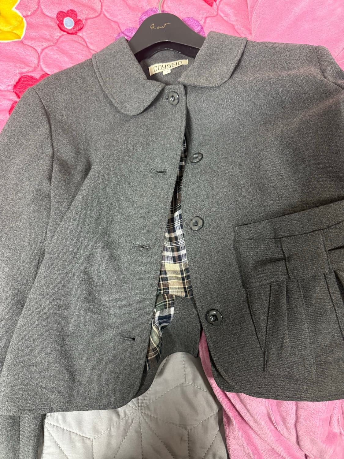 코이세이오 리본 자켓 그레이 1사이즈 상품이미지2