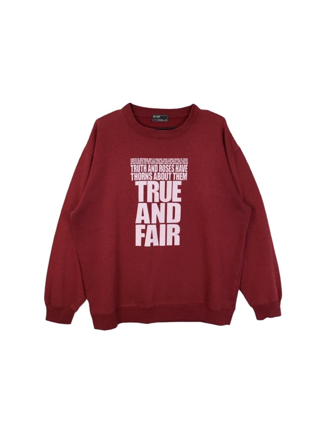 JPN 힐 크롭 버건디 맨투맨 상품이미지4