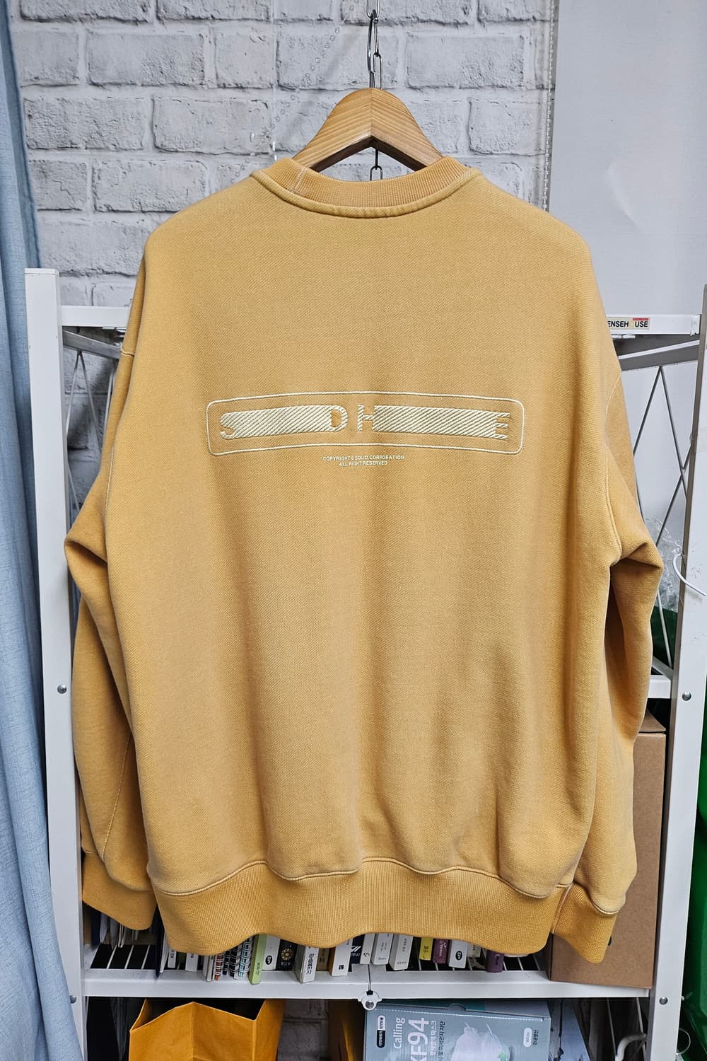 솔리드옴므 자수 백로고 남성 맨투맨 100 라운드 티셔츠 MM14 상품이미지4