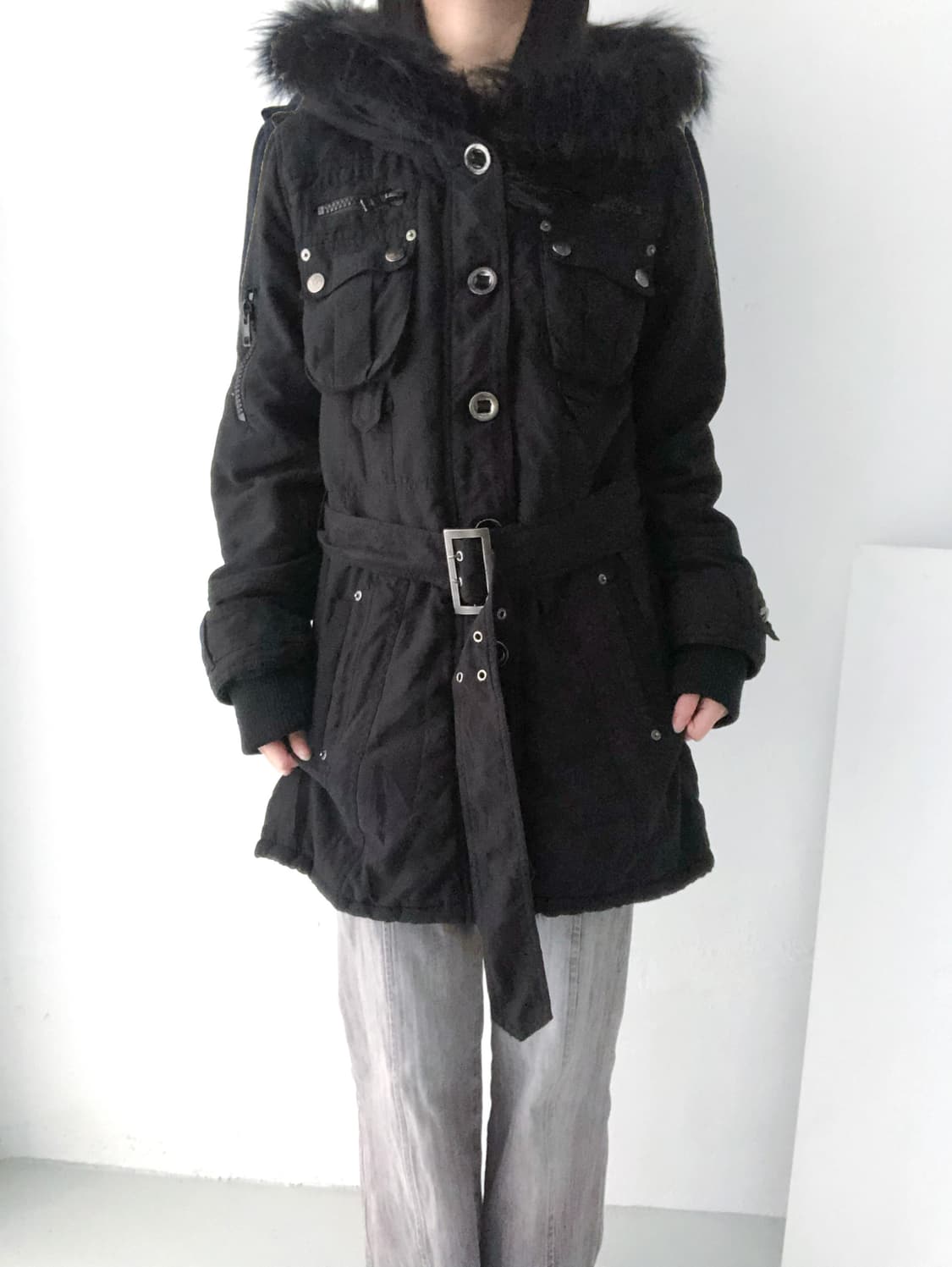 image) button fur padding jacket 상품이미지6