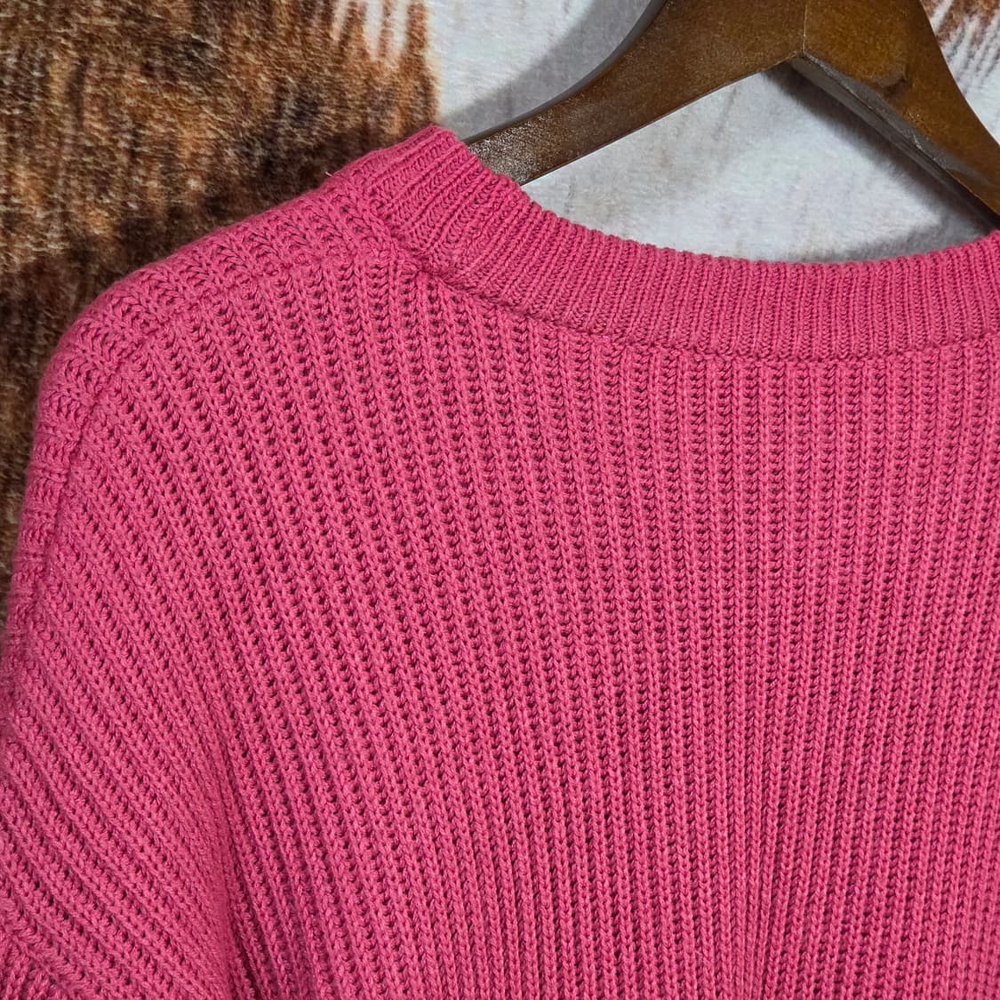 빈티지 핫핑크 오버핏 니트 상품이미지5