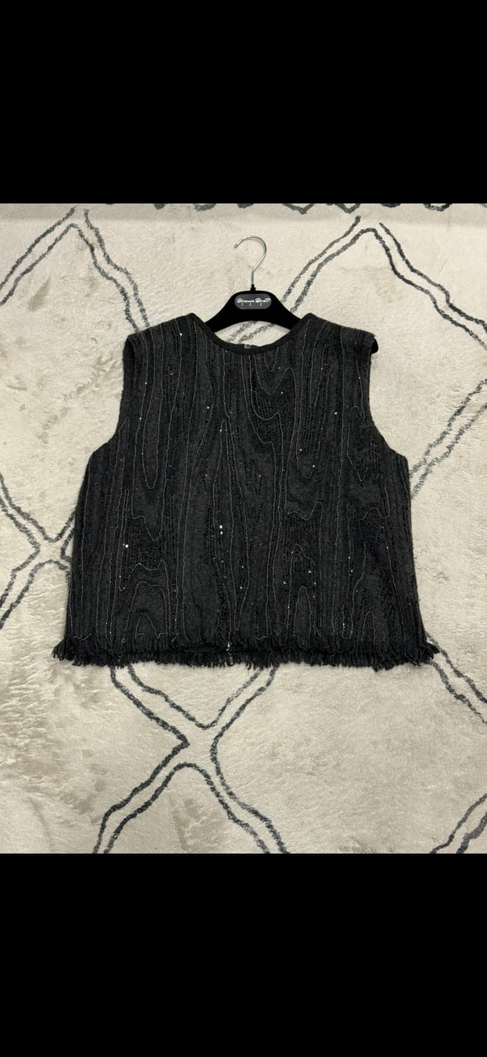 브루넬로 쿠치넬리 여성 캐시미어 스펭글 베스트 XL 상품이미지8