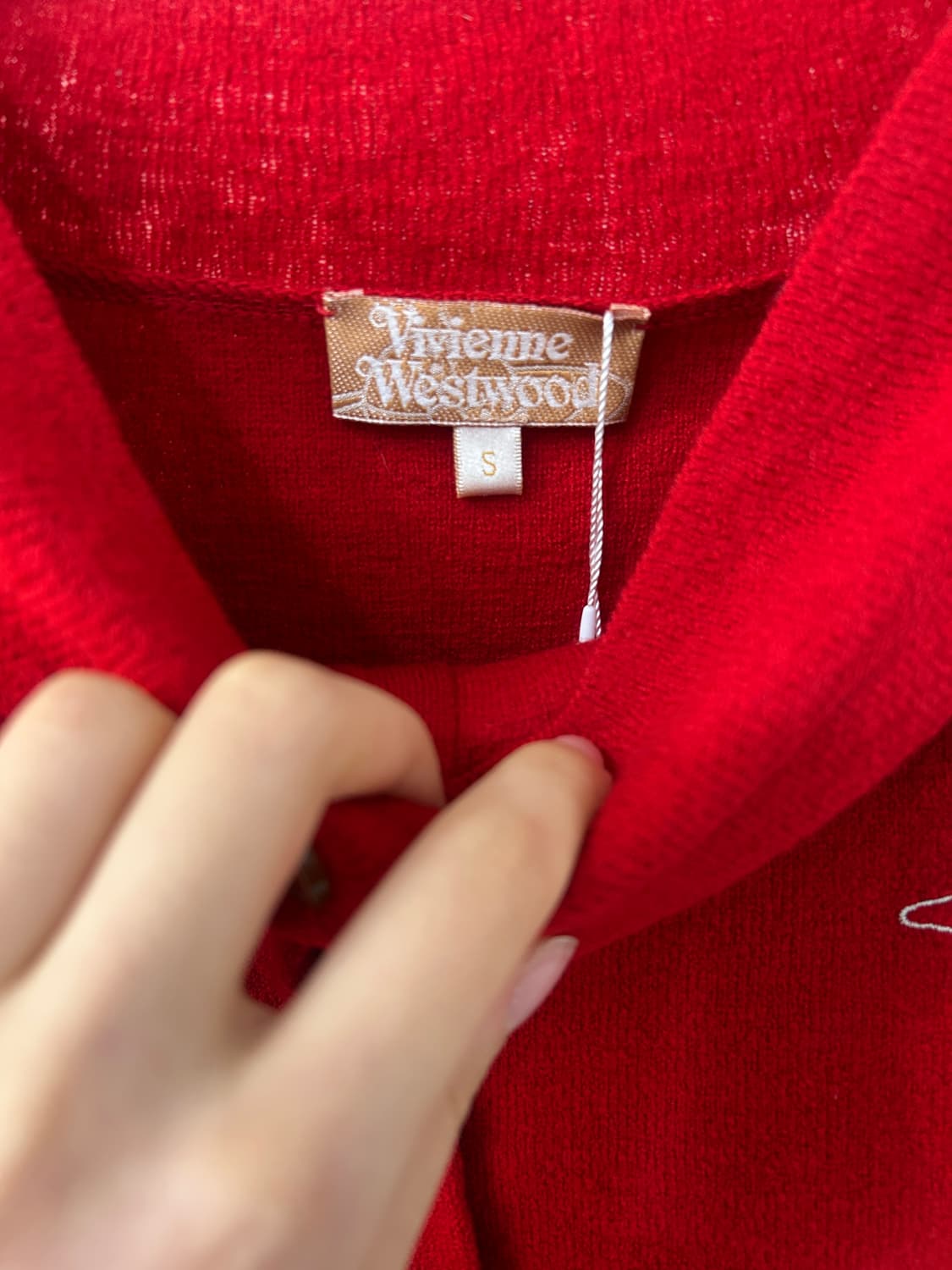 비비안 웨스트우드 레드 크롭 가디건 상품이미지4