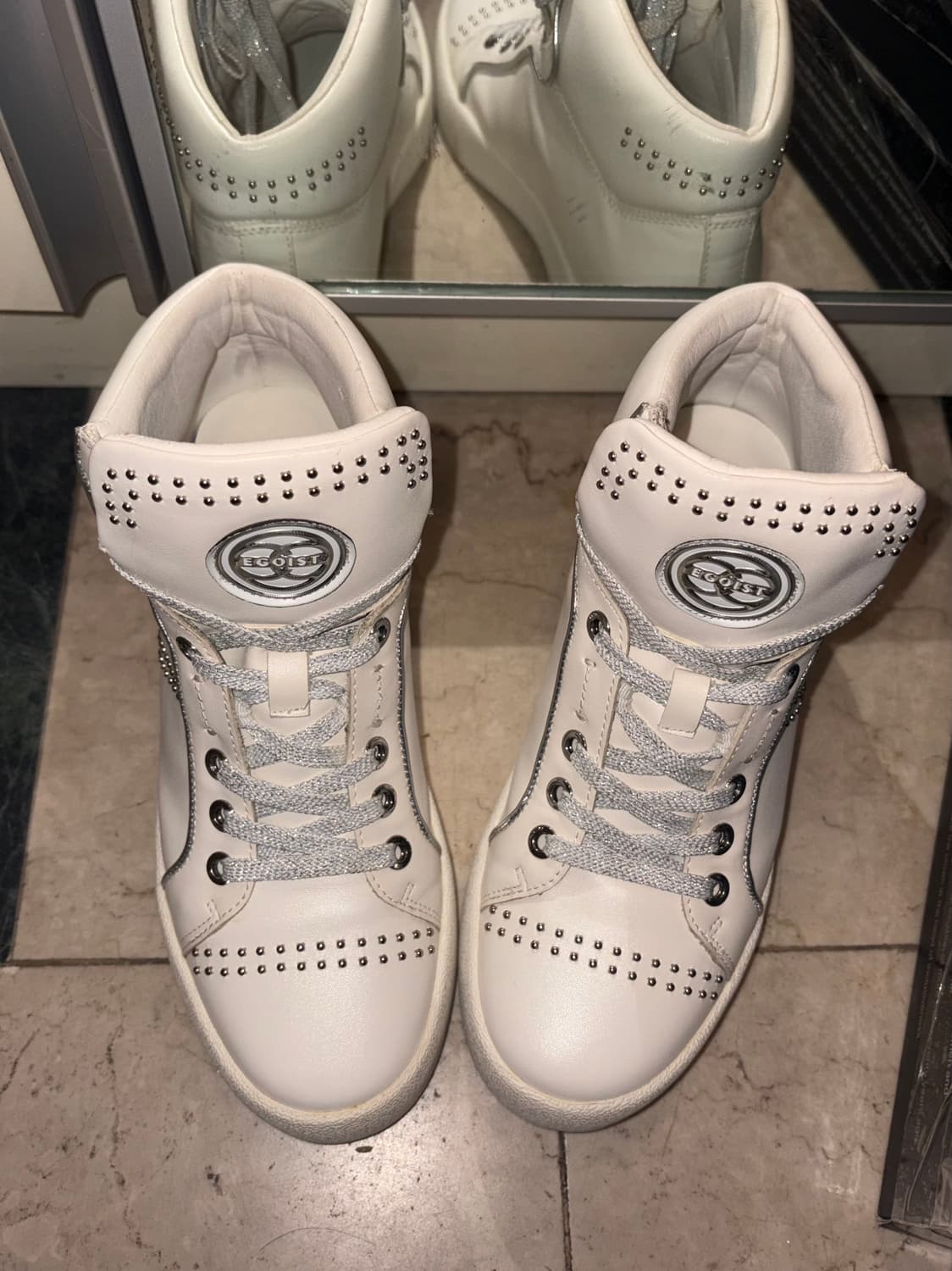 에고이스트 스터드 하이탑 웨지 스니커즈 상품이미지3