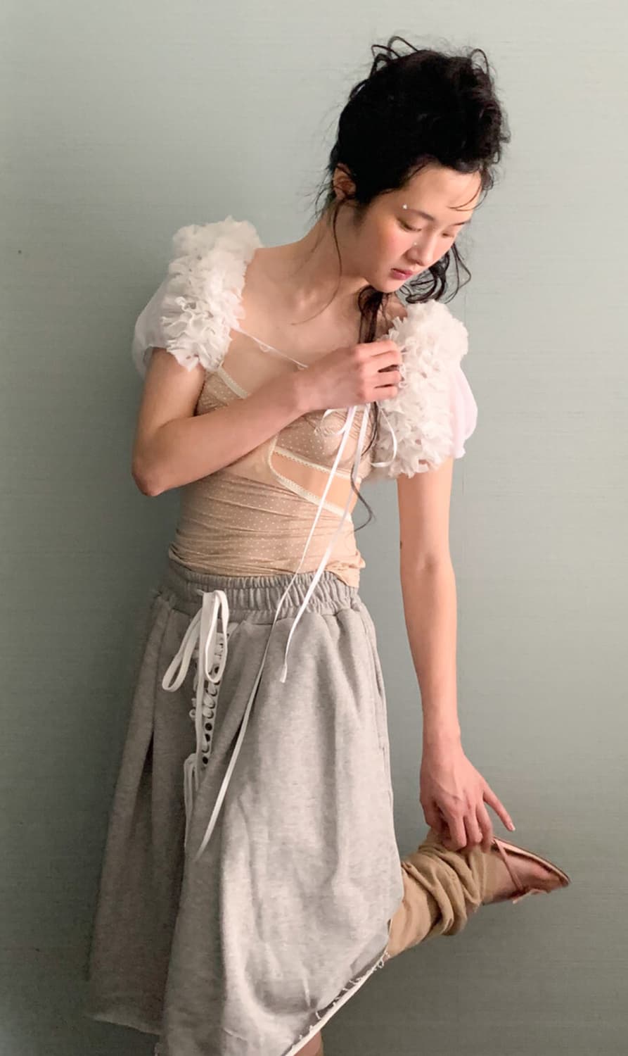 샵페어리 soft bloom short bolero (ivory) 상품이미지2
