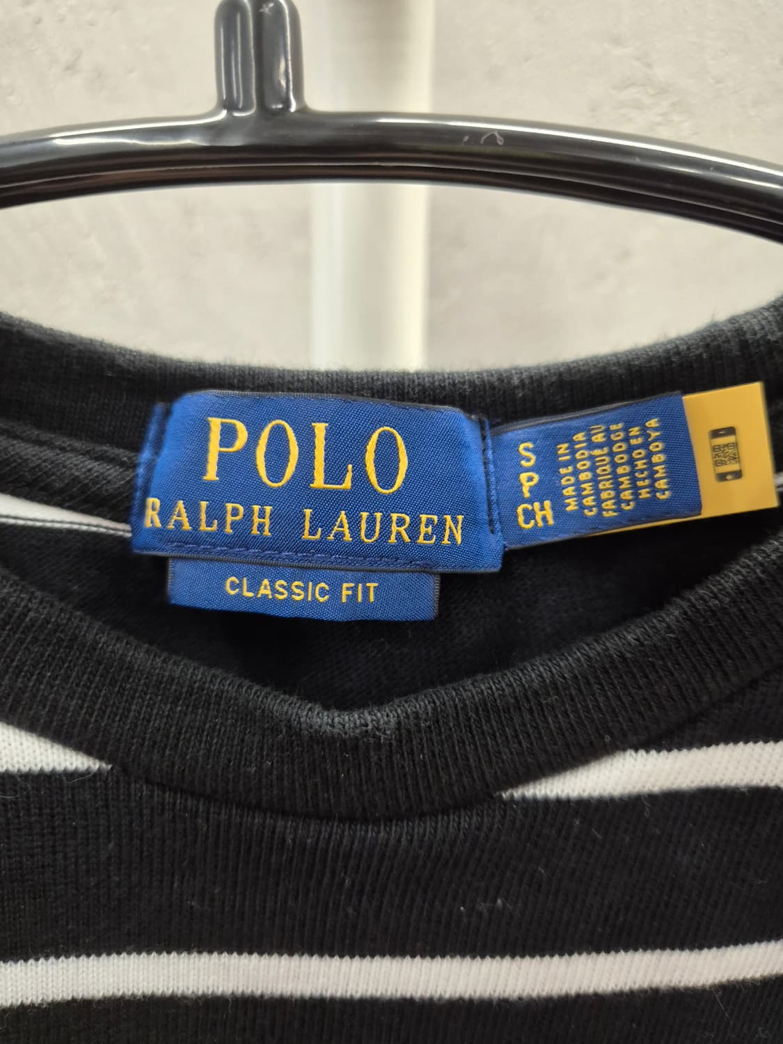 폴로 랄프로렌 스트라이프 반팔티 블랙 S 상품이미지4