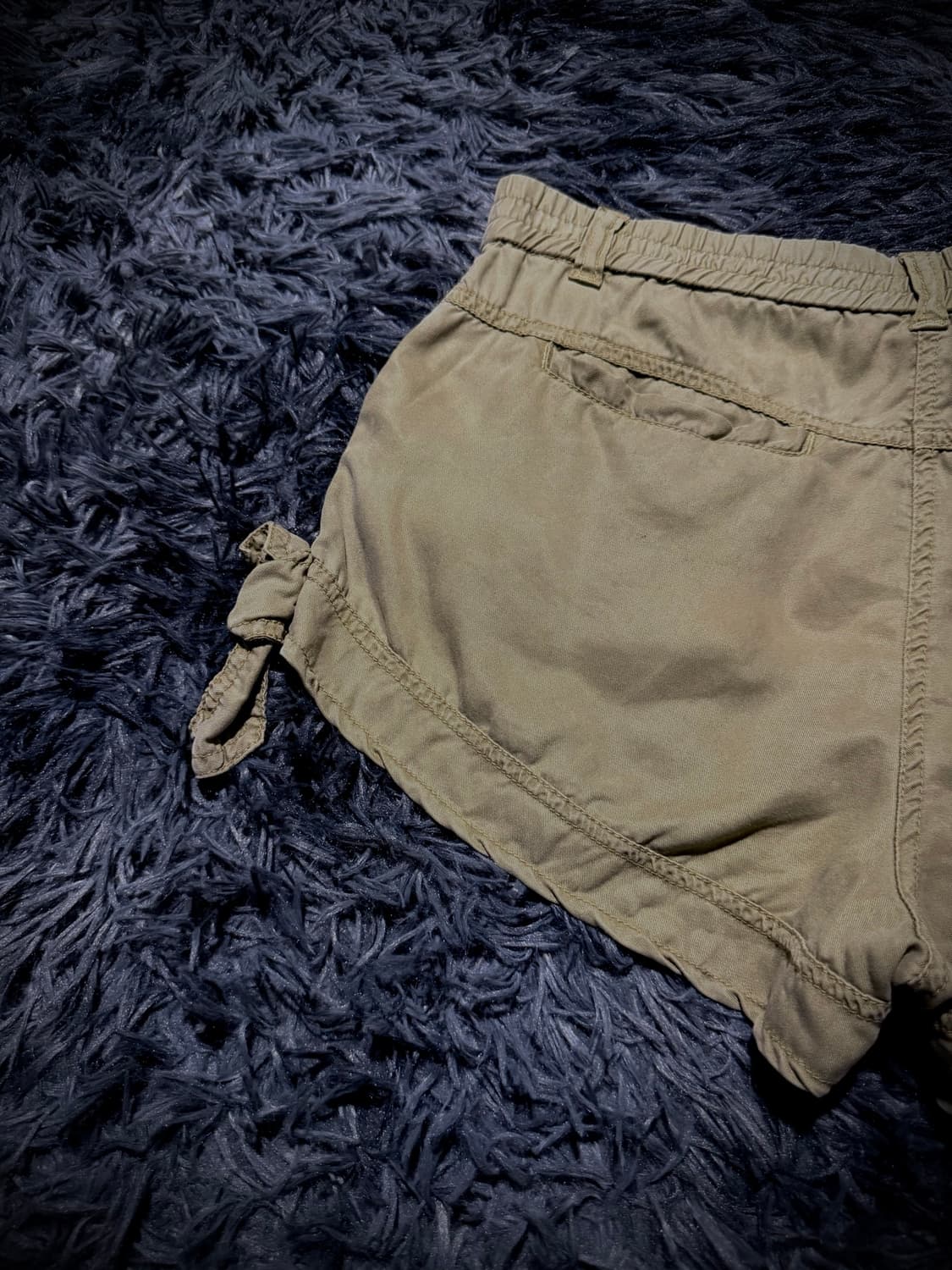 카키 카고 지퍼 포켓 밴딩 숏팬츠 상품이미지7