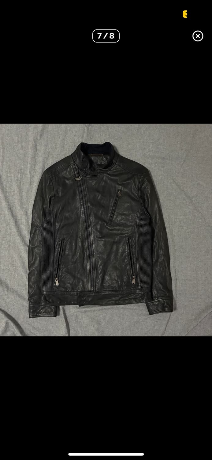 opium 램스킨 레더자켓 사선 지퍼 하이넥 상품이미지7