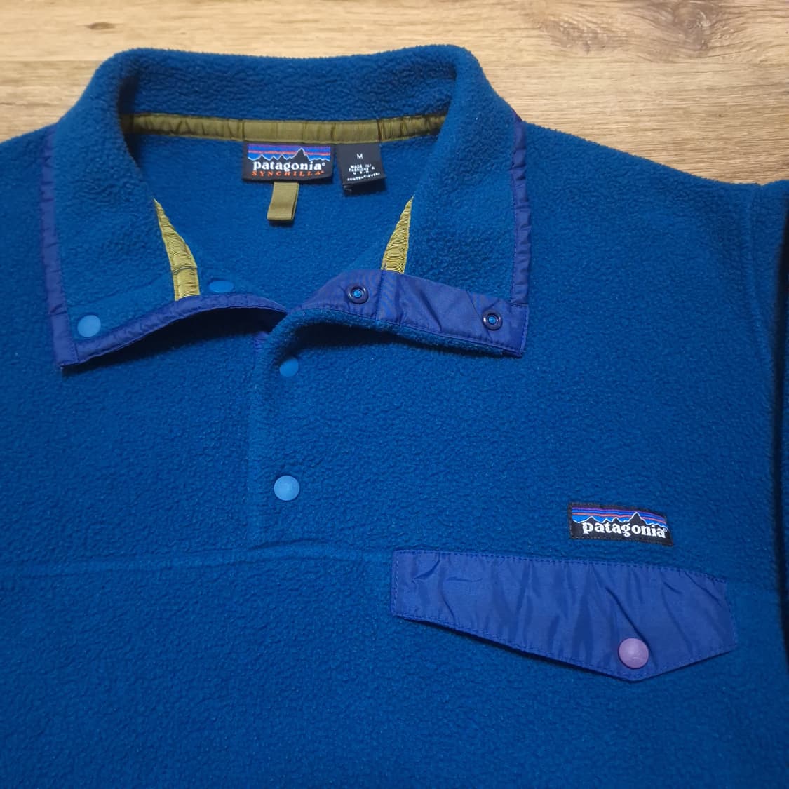 90s 미제 빈티지파타고니아 신칠라 스냅티 청록 블루 M 상품이미지2