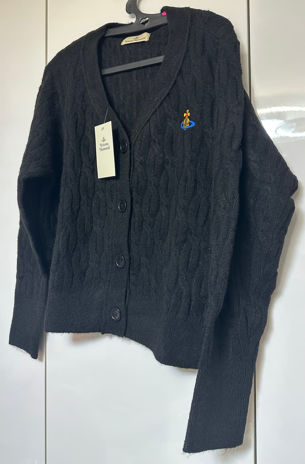 비비안웨스트우드 블랙 꽈배기가디건 상품이미지3