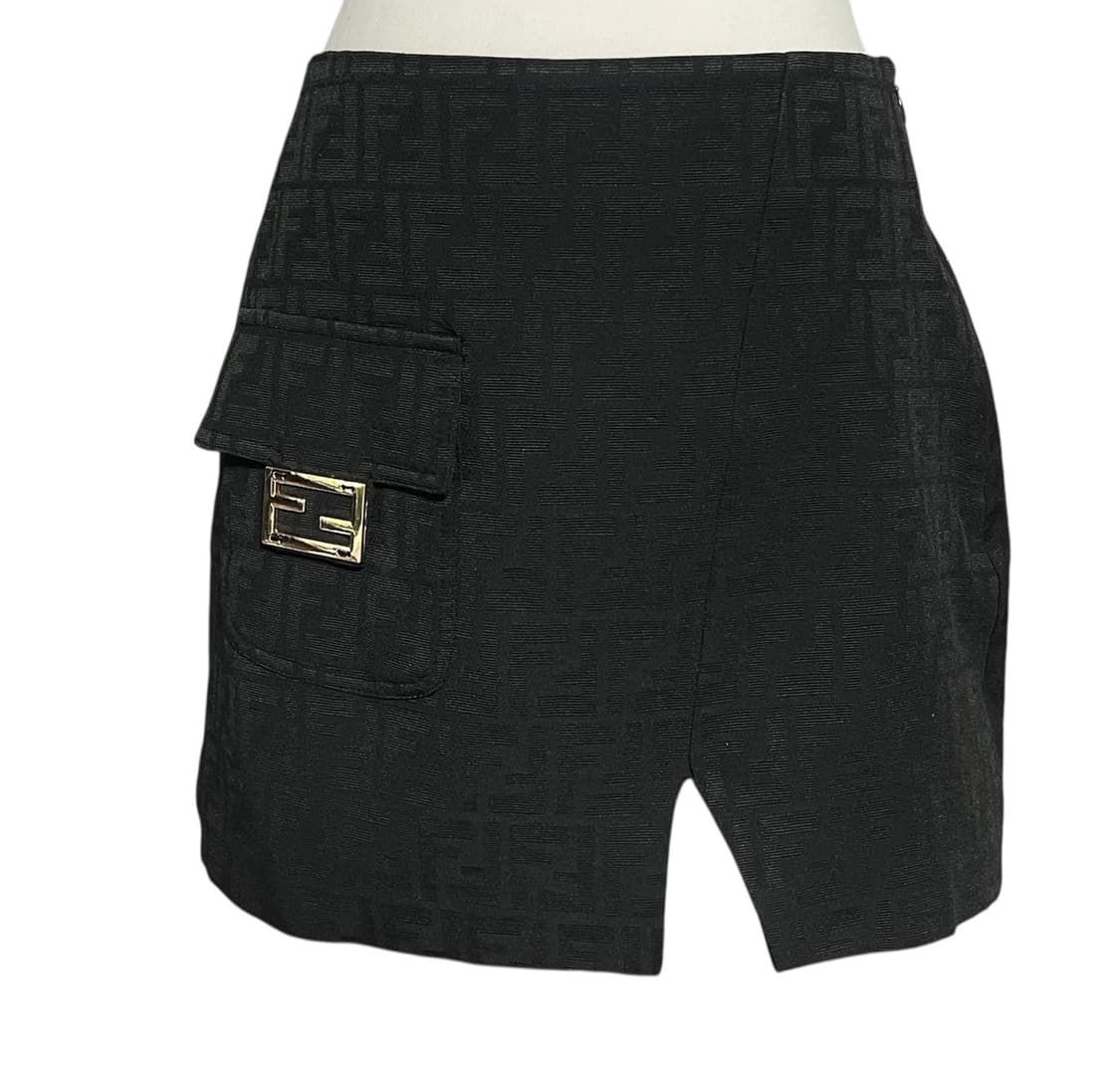 펜디 FF 로고 블랙 미니스커트 L 상품이미지1