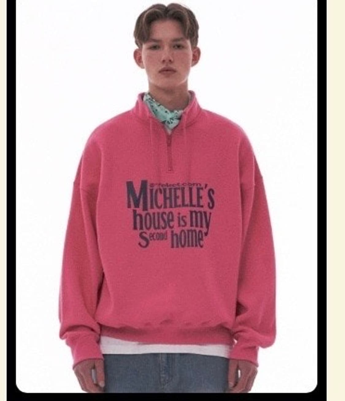 테켓 반집업 맨투맨 후리스 핑크 L 상품이미지1