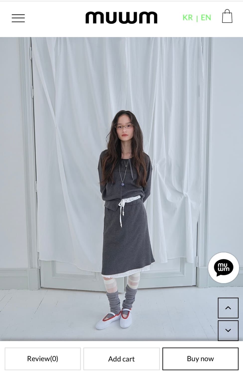 muwm 무음 Double Layer Skirts (Charcoal) 상품이미지3