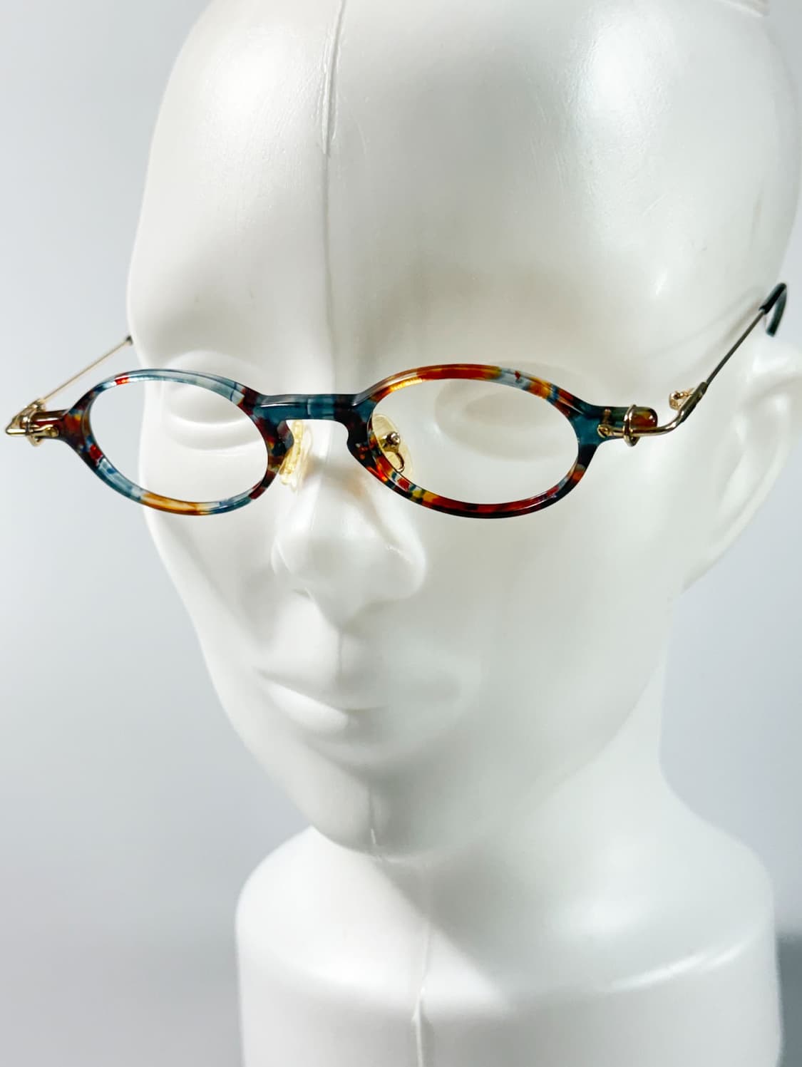 90s 피에르 발망 패턴 오벌 뿔테 프레임 빈티지 안경 상품이미지8