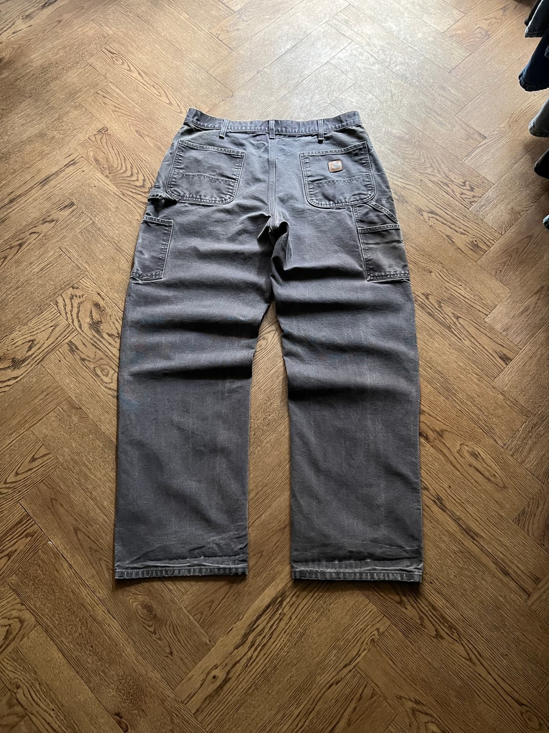 [36]칼하트 USA 하드 페이딩 페트롤 블루 카펜터 싱글니 워크 팬츠 상품이미지6