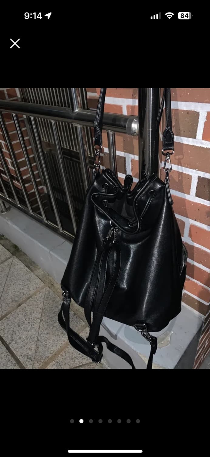 블랙 가죽 숄더백 상품이미지2