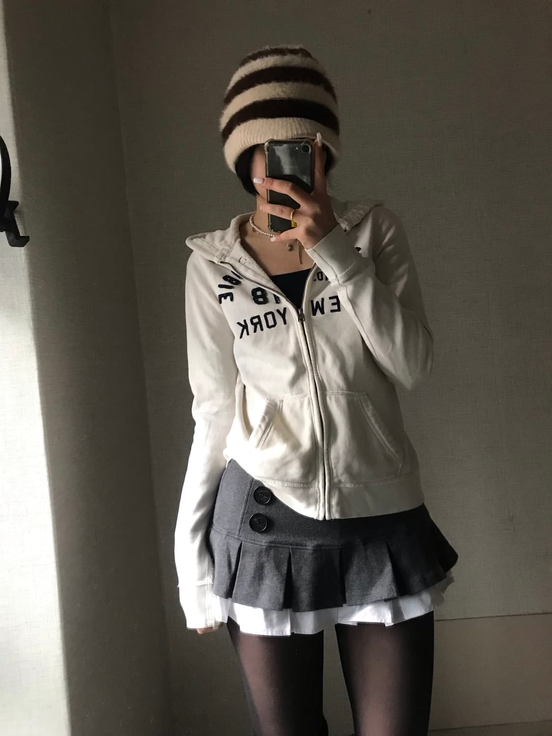 아베크롬비 화이트 슬림핏 후드집업 상품이미지5