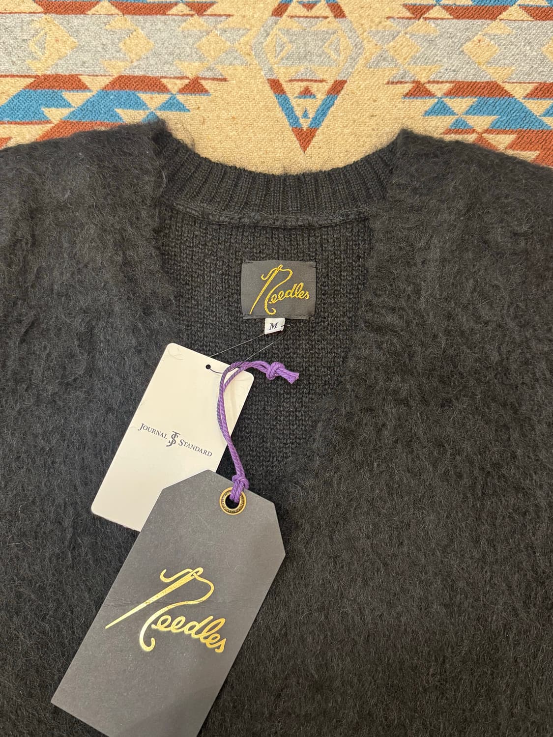 [M] 니들스 모헤어 니트 베스트 솔리드 블랙 상품이미지2