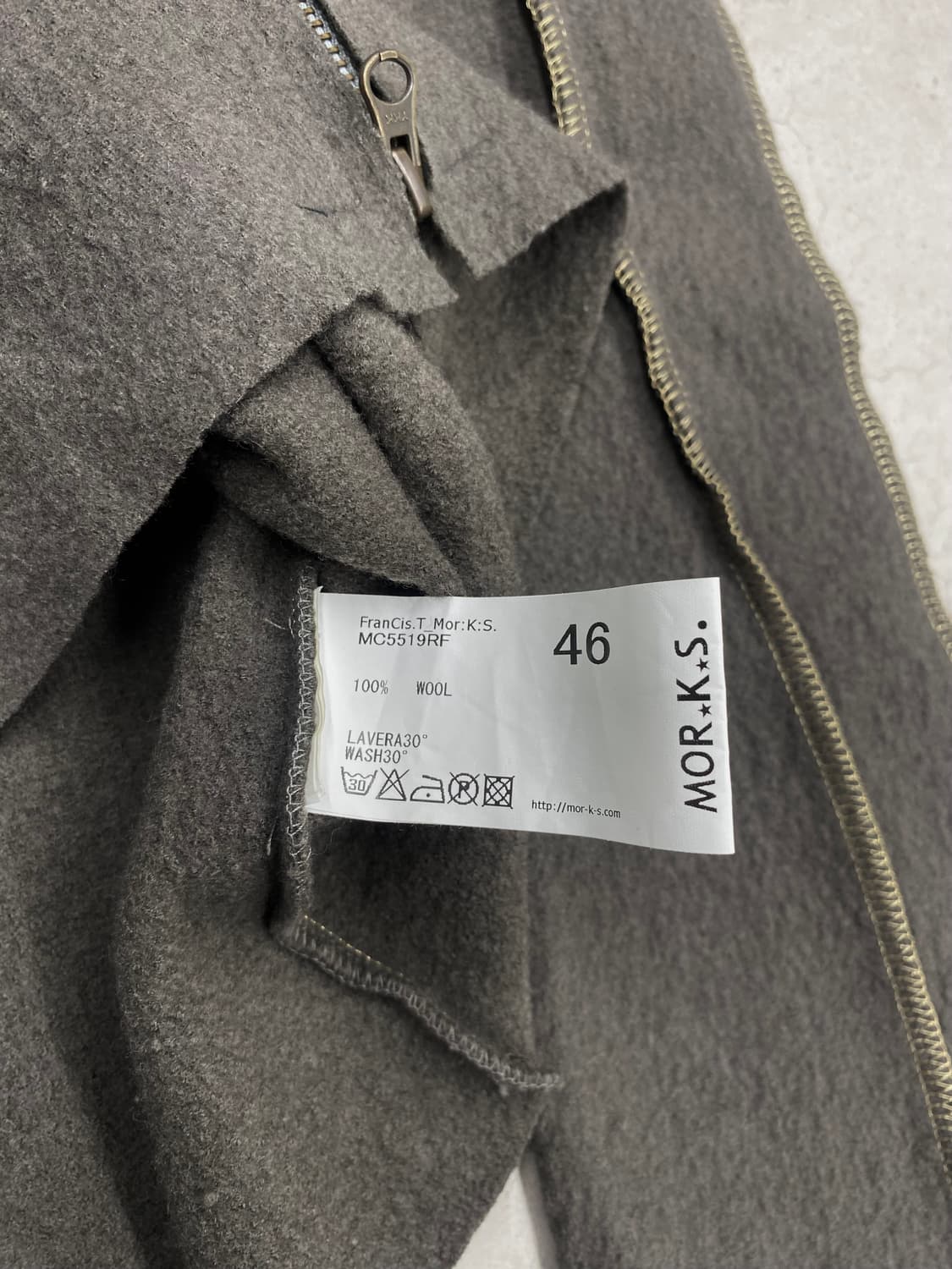 Francist_Mor.K.S 스터드 울 후드 자켓 상품이미지9