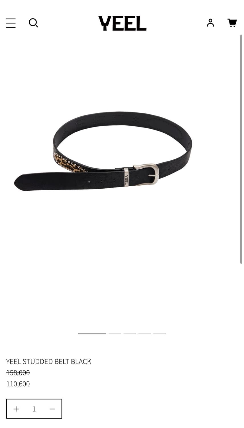 YEEL STUDDED BELT BLACK 상품이미지1