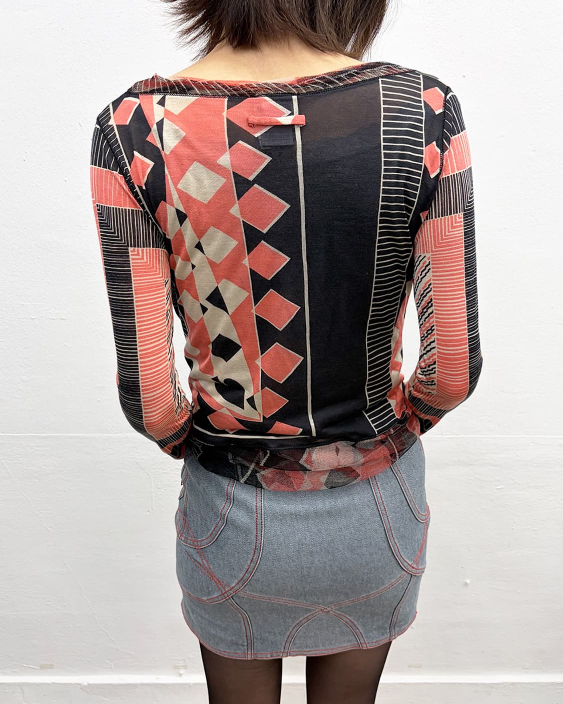 장 폴 고티에 패턴 메쉬 탑 상품이미지5