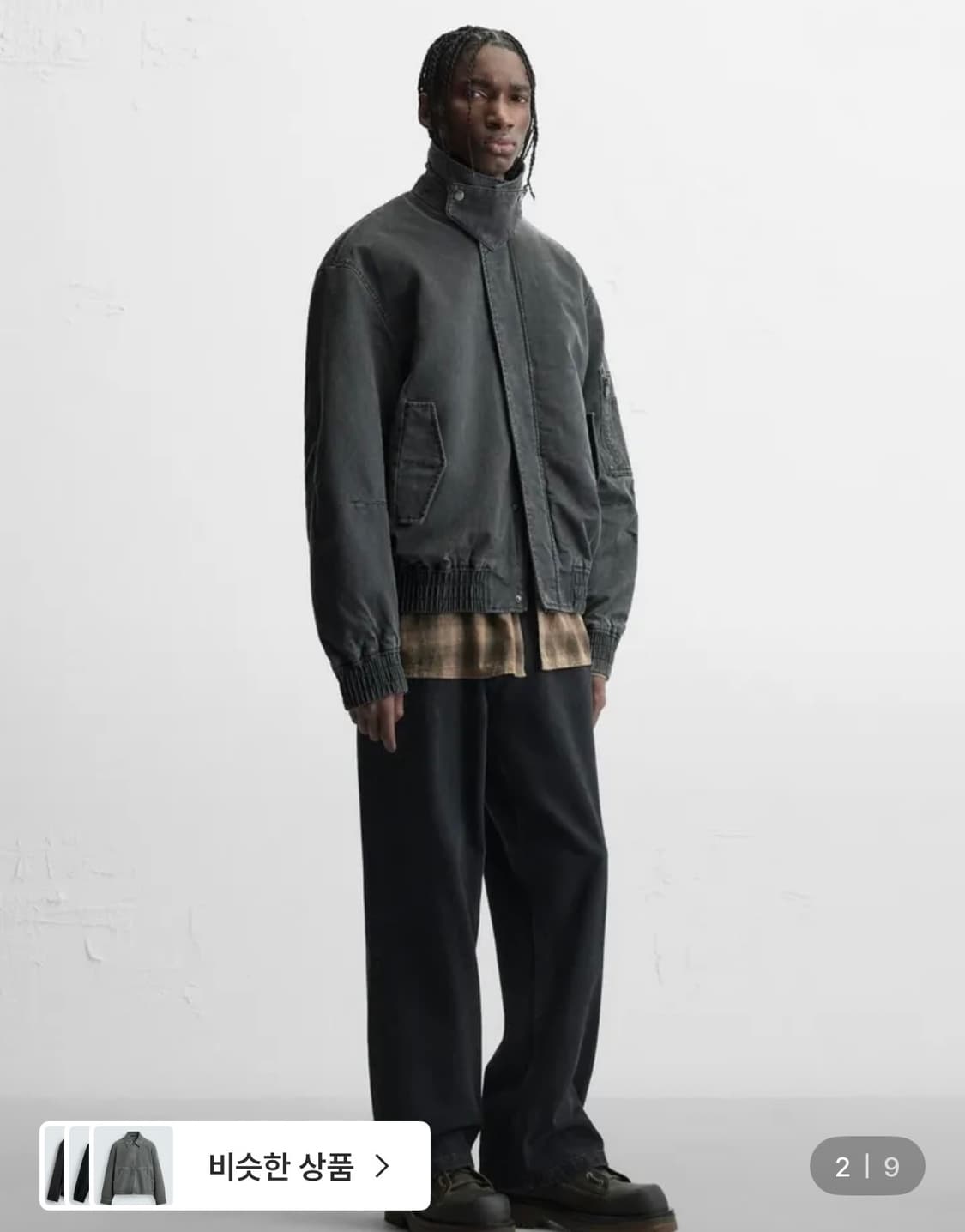 [s]자라 왁스 가공 워시드 재킷 8281/350 GREY 상품이미지2