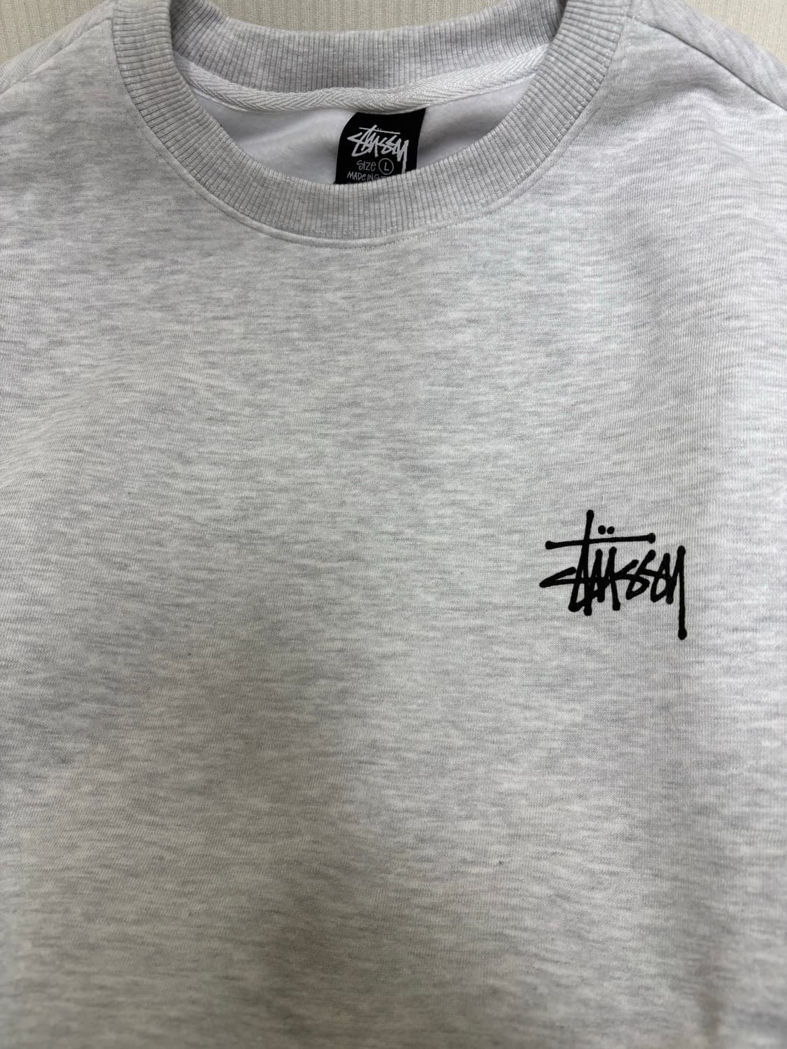 스투시 베이직 기모 애쉬헤더 맨투맨 상품이미지1