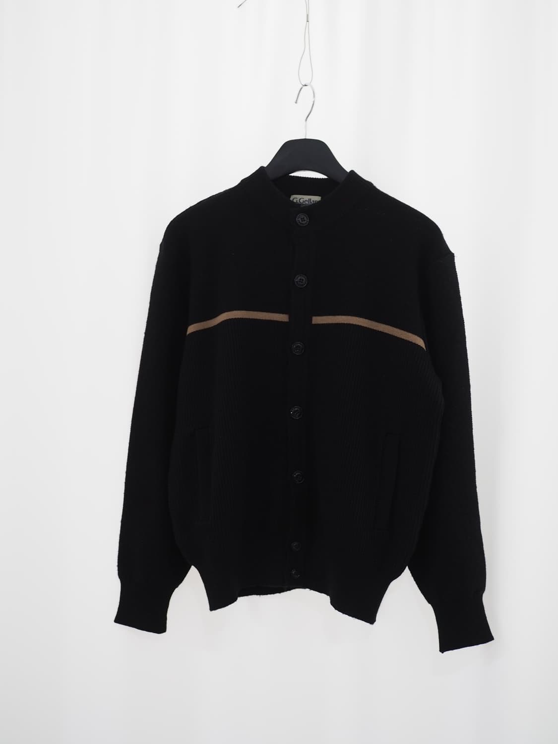 1990's vintage leather patch cardigan 상품이미지3