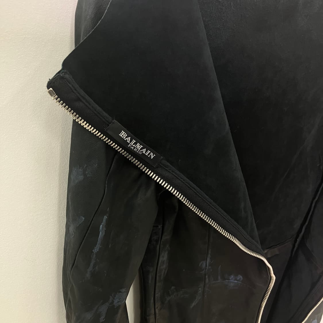 발망 블랙 패턴 지퍼 가죽 드레스 38 상품이미지3