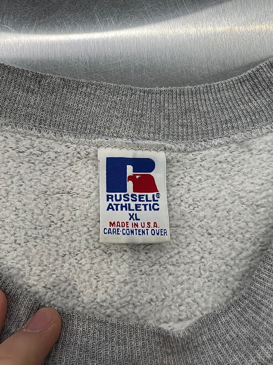 90s 러셀 애슬레틱 라이트 그레이 어바인 컬리지 크루넥 스웨트 셔츠 상품이미지7