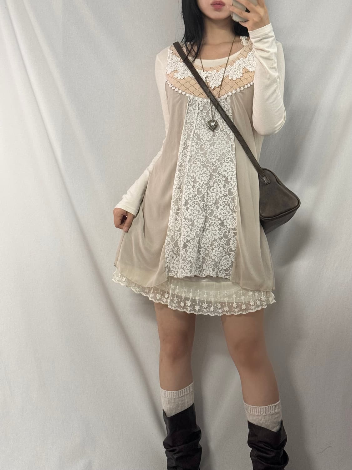벨벳 페미닌 베스트 레이어드 원피스 3pcs SET 상품이미지4
