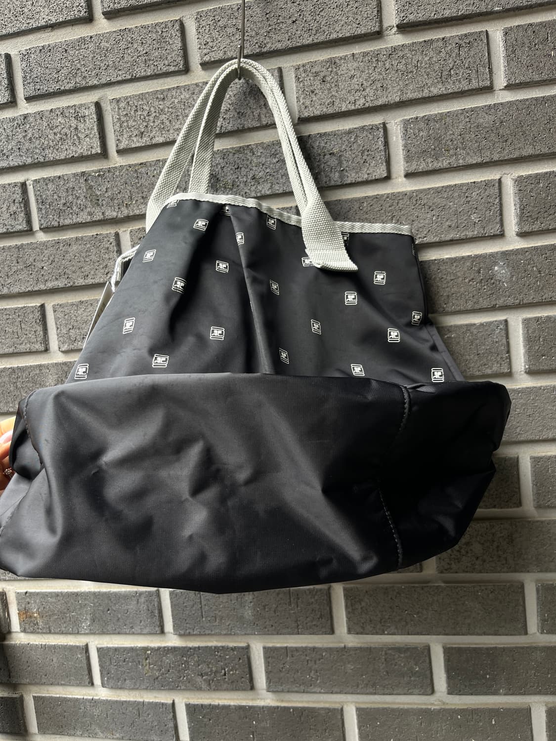 00s Courreges 꾸레쥬 로고 패턴 나일론 백 상품이미지9