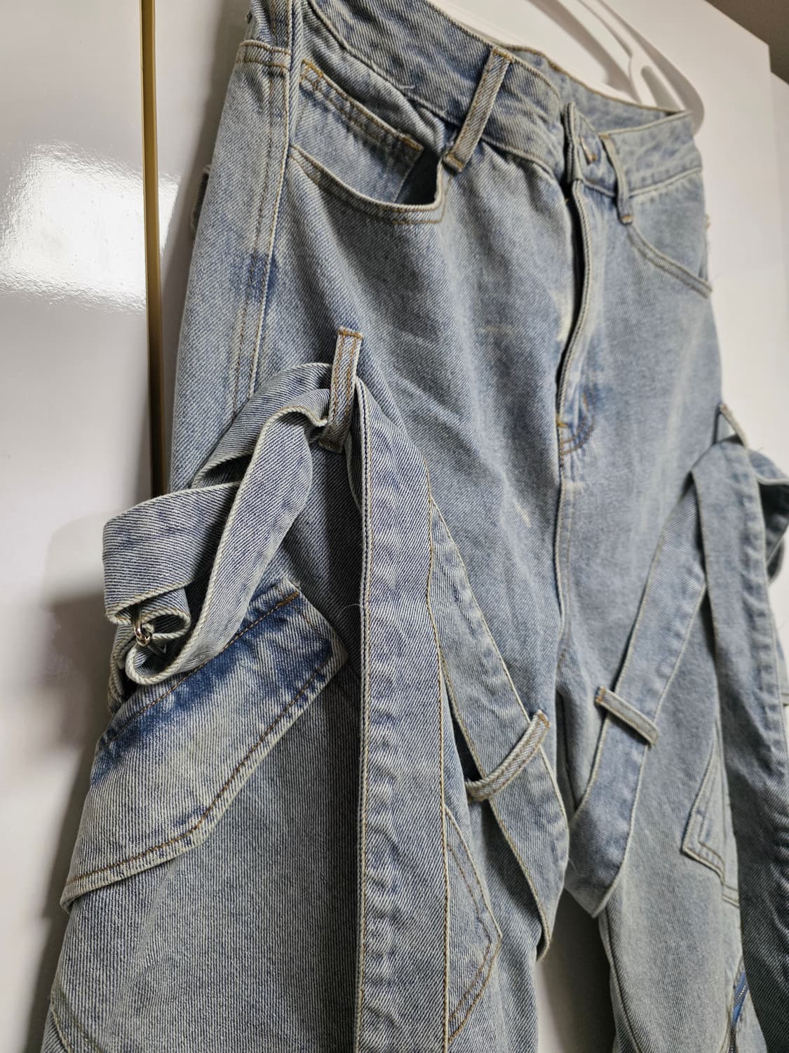 <볼칸앤아프로디테(VOLCAN&APHRODITE)>연청 데님 카고 와이드 상품이미지3