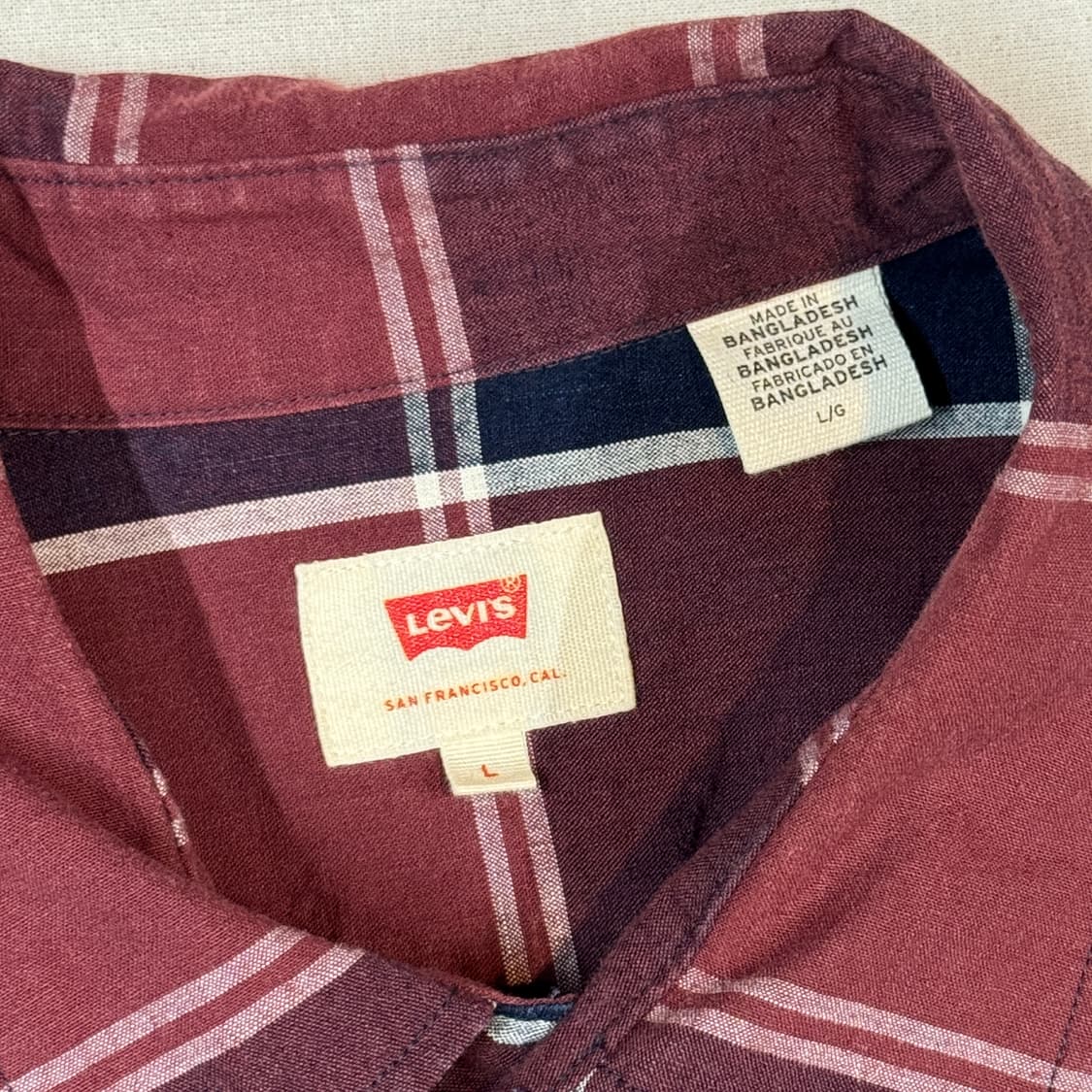 L) 리바이스 투포켓 레드/네이비 체크 셔츠 상품이미지6