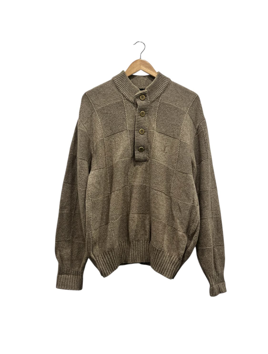 입생로랑 울 100% 자수로고 버튼 니트 L 상품이미지1