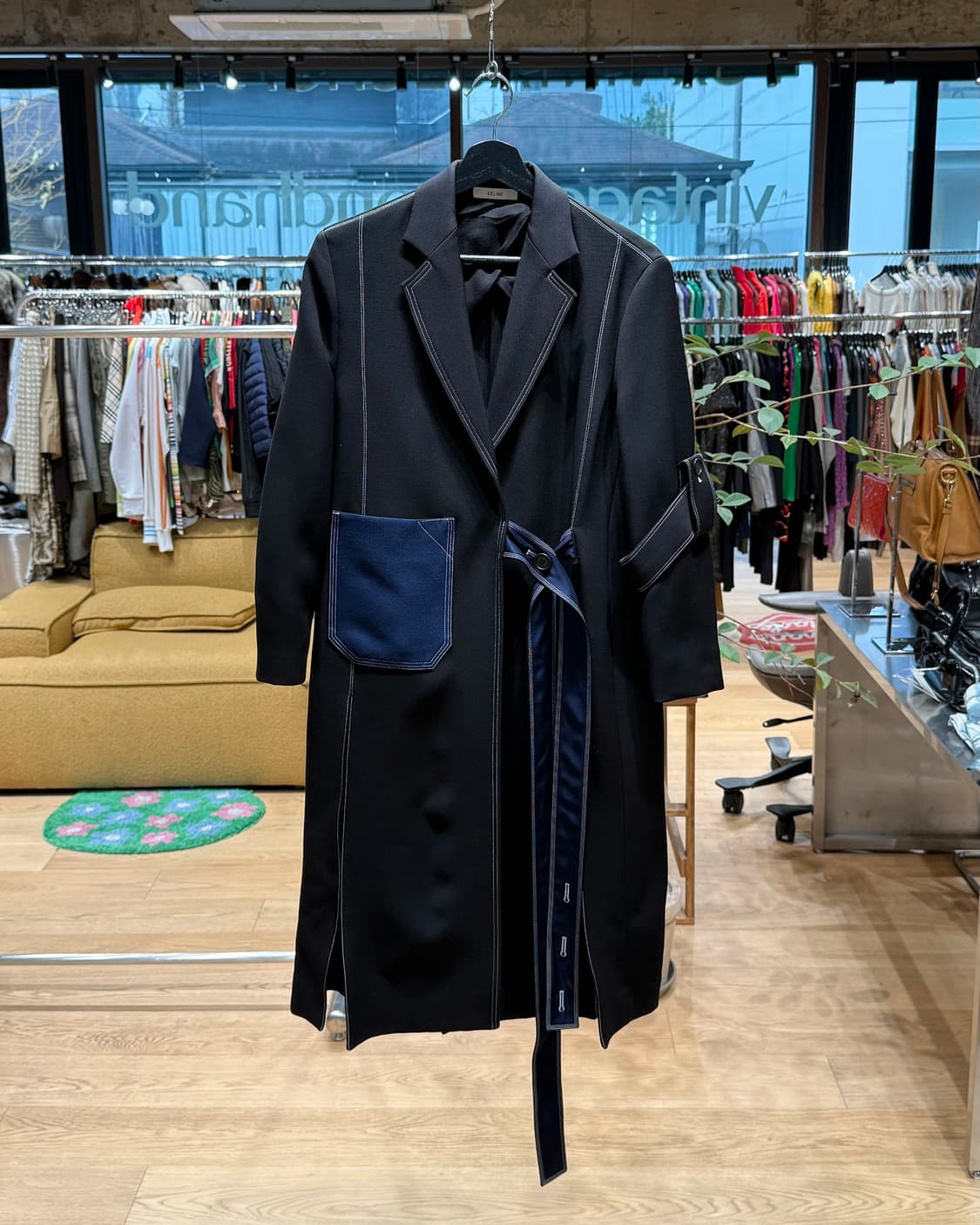 셀린느 15ss 피비 파일로 블랙 스티치 코트  상품이미지1