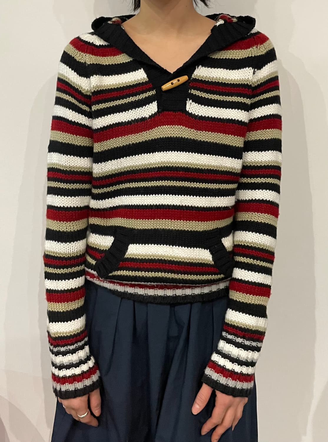 Stripe hood knit 상품이미지5