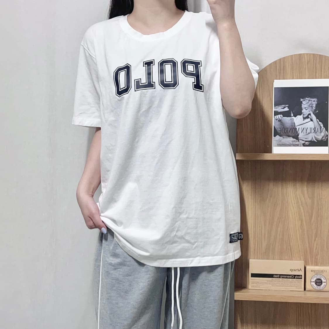 [정품] 폴로 화이트 프린팅 반팔티 [ L ] 상품이미지1